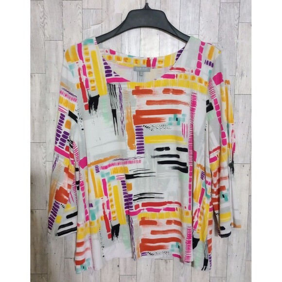 Habitat Clothes To Live In Top Abstract Colorful Art To Wear Size Medium - Picture 1 of 5